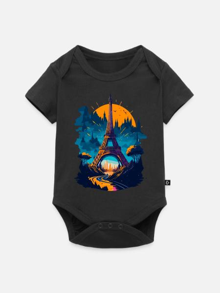 Abstrakter Turm von Paris - Baby Premium Kurzarmbody - Schwarz