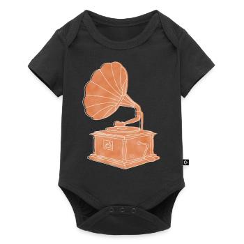 « Gramophone », Boho Line Art Design, série « Music » - Body à manches courtes Premium Bébé - noir - Devant