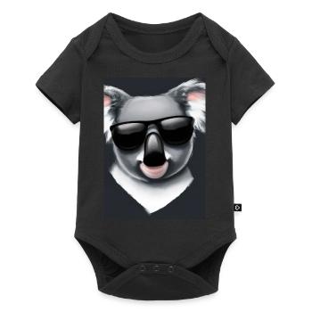 Koala mit Sonnenbrille - Baby Premium Kurzarmbody - Schwarz - Vorne