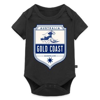Gold Coast Australia Queensland Wave - Baby Premium short-sleeve bodysuit - black - Front