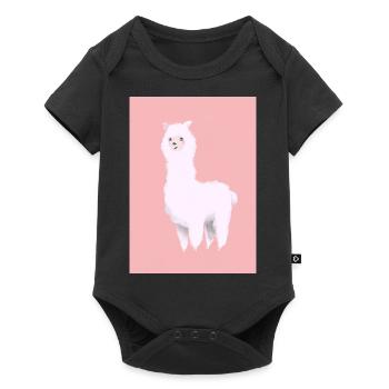 Pastell-Alpaka - Baby Premium Kurzarmbody - Schwarz - Vorne