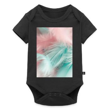 Pastellfarbene Federn - Baby Premium Kurzarmbody - Schwarz - Vorne