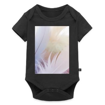 Pastellfarbene Federn - Baby Premium Kurzarmbody - Schwarz - Vorne