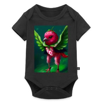 Erdbeervogel - Baby Premium Kurzarmbody - Schwarz - Vorne