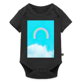 Regenbogen und Wolken - Baby Premium Kurzarmbody - Schwarz - Vorne