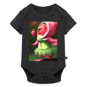 Erdbeervogel - Baby Premium Kurzarmbody - Schwarz - Vorne