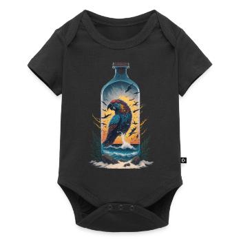 Parrot Bottle - Baby Premium short-sleeve bodysuit - black - Front