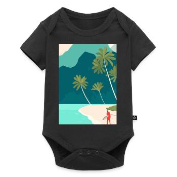 Surfen Strand - Baby Premium Kurzarmbody - Schwarz - Vorne