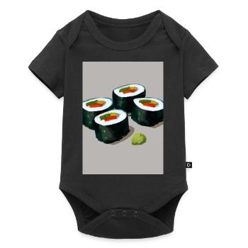 Sushi-Rollen - Baby Premium Kurzarmbody - Schwarz - Vorne