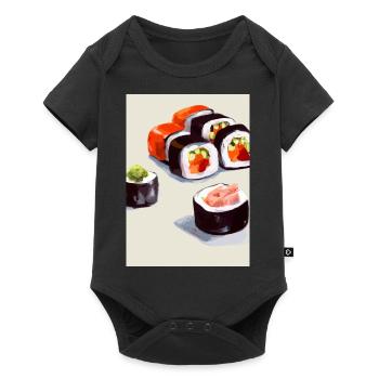 Sushi-Rollen - Baby Premium Kurzarmbody - Schwarz - Vorne