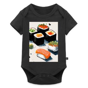 Sushi-Rollen - Baby Premium Kurzarmbody - Schwarz - Vorne