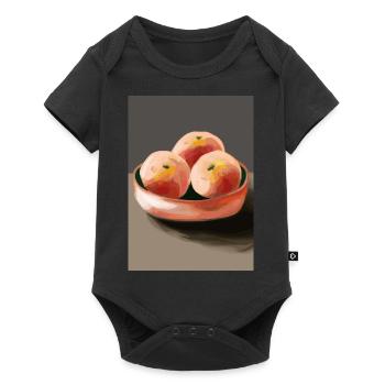 Drei Pfirsiche - Baby Premium Kurzarmbody - Schwarz - Vorne