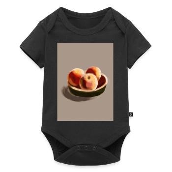 Drei Pfirsiche - Baby Premium Kurzarmbody - Schwarz - Vorne