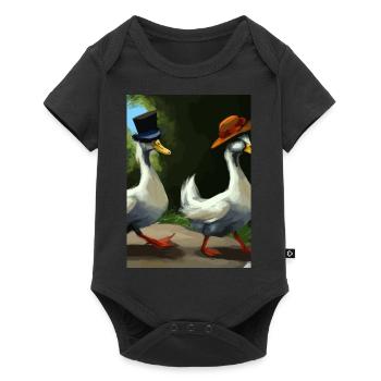 Zwei Enten - Baby Premium Kurzarmbody - Schwarz - Vorne