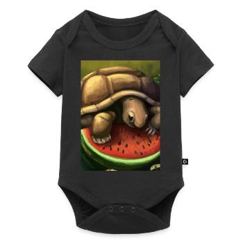 Wassermelonen-Schildkröte - Baby Premium Kurzarmbody - Schwarz - Vorne