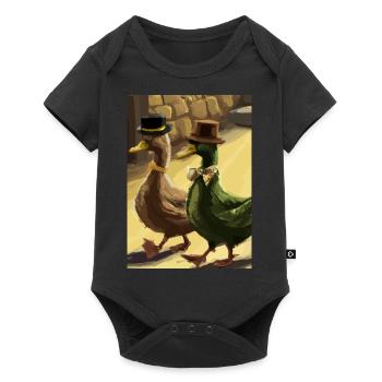 Zwei Enten - Baby Premium Kurzarmbody - Schwarz - Vorne