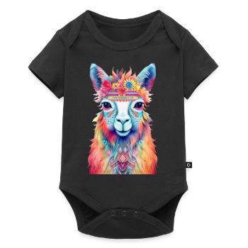 Lama - Baby Premium short-sleeve bodysuit - black - Front