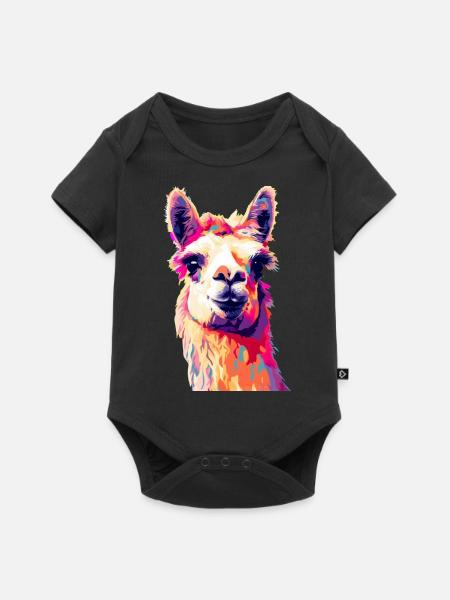 Lama - Baby Premium Kurzarmbody - Schwarz