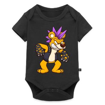 Ours punk - Body à manches courtes Premium Bébé - noir - Devant