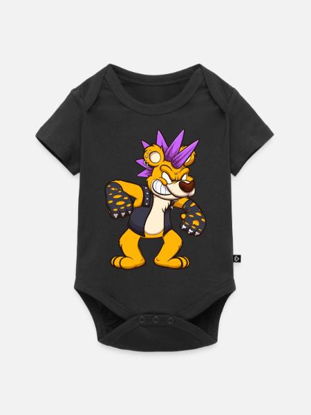 Punk Bär - Baby Premium Kurzarmbody - Schwarz