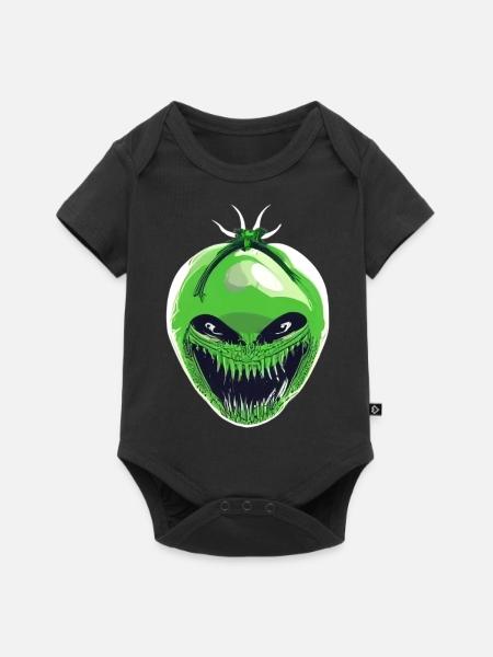 Grüne Xenomorph-Tomate - Baby Premium Kurzarmbody - Schwarz