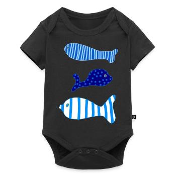 Three Fish - Baby Premium short-sleeve bodysuit - black - Front