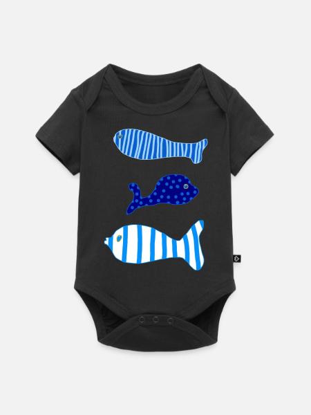 Drei Fische - Baby Premium Kurzarmbody - Schwarz