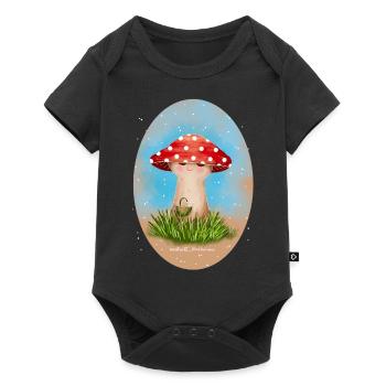 Mushroom va faire du shopping - Body à manches courtes Premium Bébé - noir - Devant