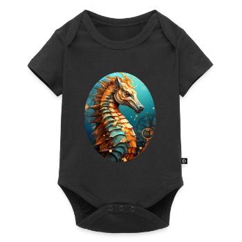 Sea horse - Baby Premium short-sleeve bodysuit - black - Front