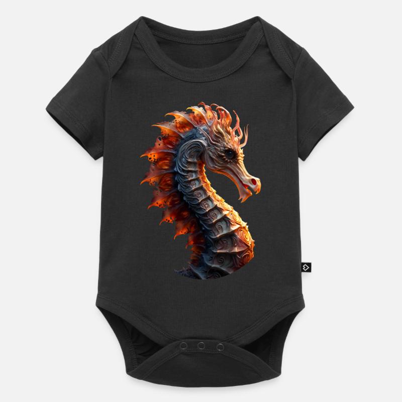 Seepferdchen - Baby Premium Kurzarmbody - Schwarz