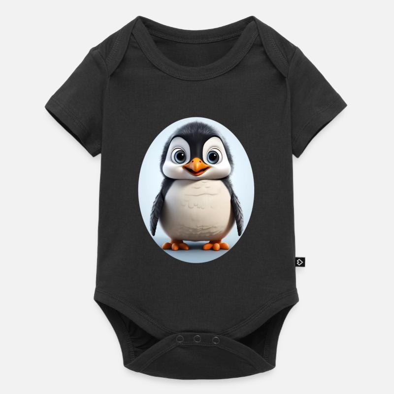 Pinguin - Baby Premium Kurzarmbody - Schwarz