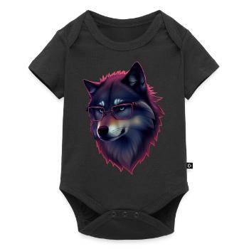 Loup - Body à manches courtes Premium Bébé - noir - Devant