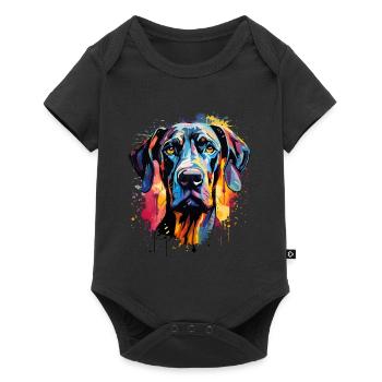 Great Dane Colorful - Baby Premium short-sleeve bodysuit - black - Front
