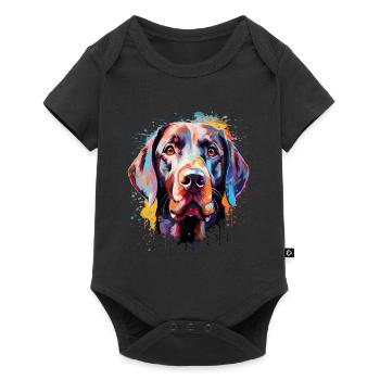 Labrador coloré - Body à manches courtes Premium Bébé - noir - Devant