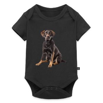 Labrador - Baby Premium Kurzarmbody - Schwarz - Vorne