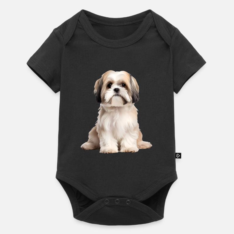 Shih Tzu - Body Premium a maniche corte per neonati  - nero