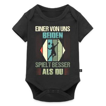 Einer von uns beiden spielt besser als du Badminto - Baby Premium Kurzarmbody - Schwarz - Vorne