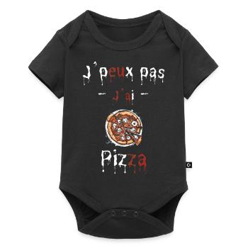 J peux paas j ai pizza halloween - Body à manches courtes Premium Bébé - noir - Devant
