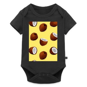 Kokosnuss-Muster - Baby Premium Kurzarmbody - Schwarz - Vorne