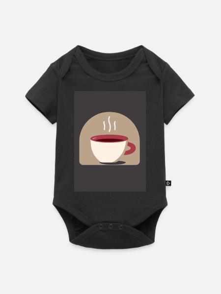 Minimalistischer Küchenkaffee - Baby Premium Kurzarmbody - Schwarz