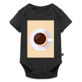 Minimalistischer Küchenkaffee - Baby Premium Kurzarmbody - Schwarz - Vorne