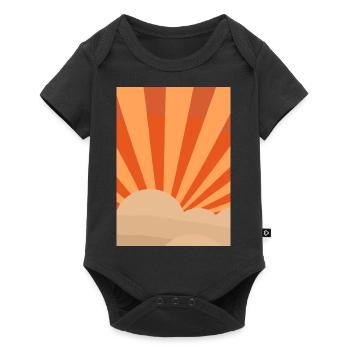 Orangefarbene Wolken - Baby Premium Kurzarmbody - Schwarz - Vorne