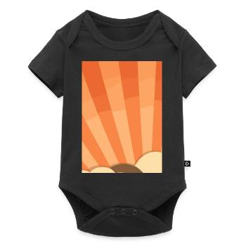 Orangefarbene Wolken - Baby Premium Kurzarmbody - Schwarz - Vorne