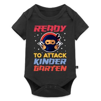 ready to attack kinder garten Design for a child - Baby Premium short-sleeve bodysuit - black - Front