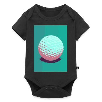 Retro-Golfball - Baby Premium Kurzarmbody - Schwarz - Vorne