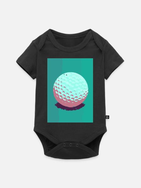 Retro-Golfball - Baby Premium Kurzarmbody - Schwarz