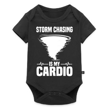 Sturmjäger Sprüche | Gewitter Meteorologe Geschenk - Baby Premium Kurzarmbody - Schwarz - Vorne