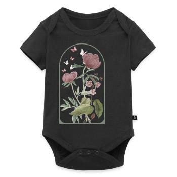 Bohemian Flower Frame - Baby Premium short-sleeve bodysuit - black - Front