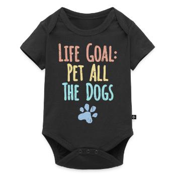 Life Goal: Pet All The Dogs Funny Fun Quote - Baby Premium short-sleeve bodysuit - black - Front