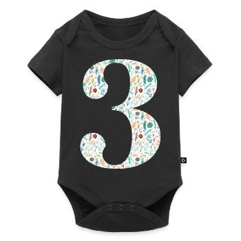 3rd Floral Anniversary - Baby Premium short-sleeve bodysuit - black - Front